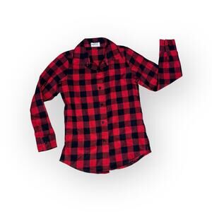 Minimoca Girls Red and Black Flannel Shirt